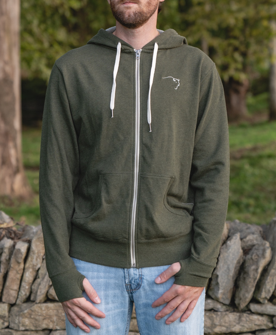 Buffalo Trace Green French Terry Full-Zip Hoodie - Terry Warmth
